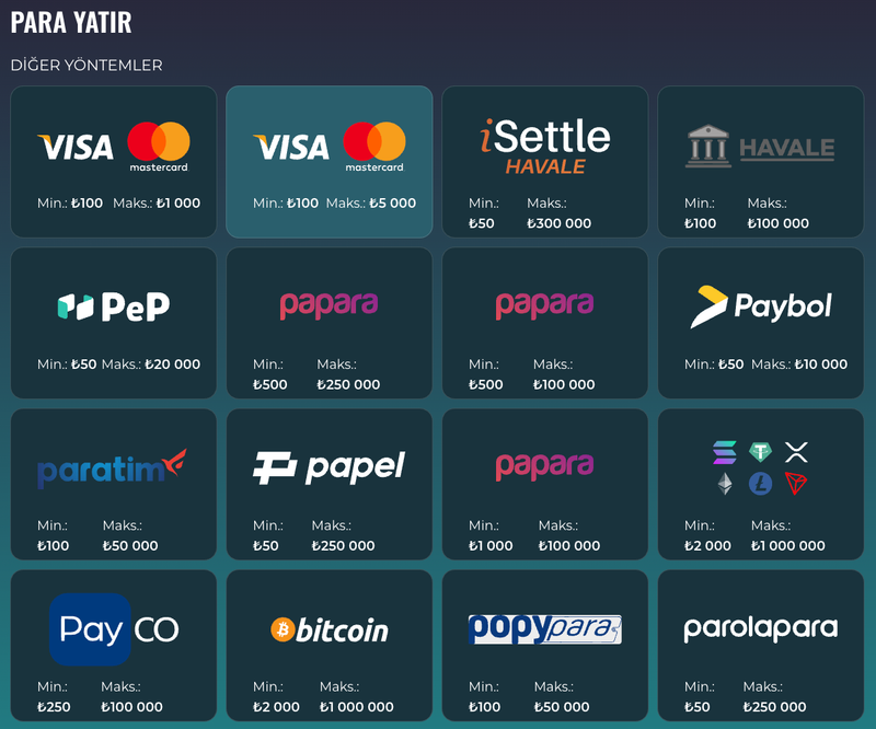 Türk oyuncular için para çekme yöntemleri