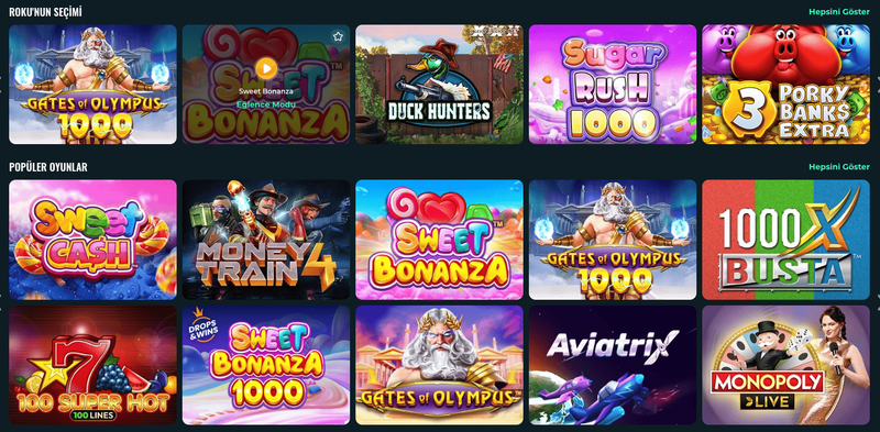 Rokubet Türk çevrimiçi casino ve oyunlar